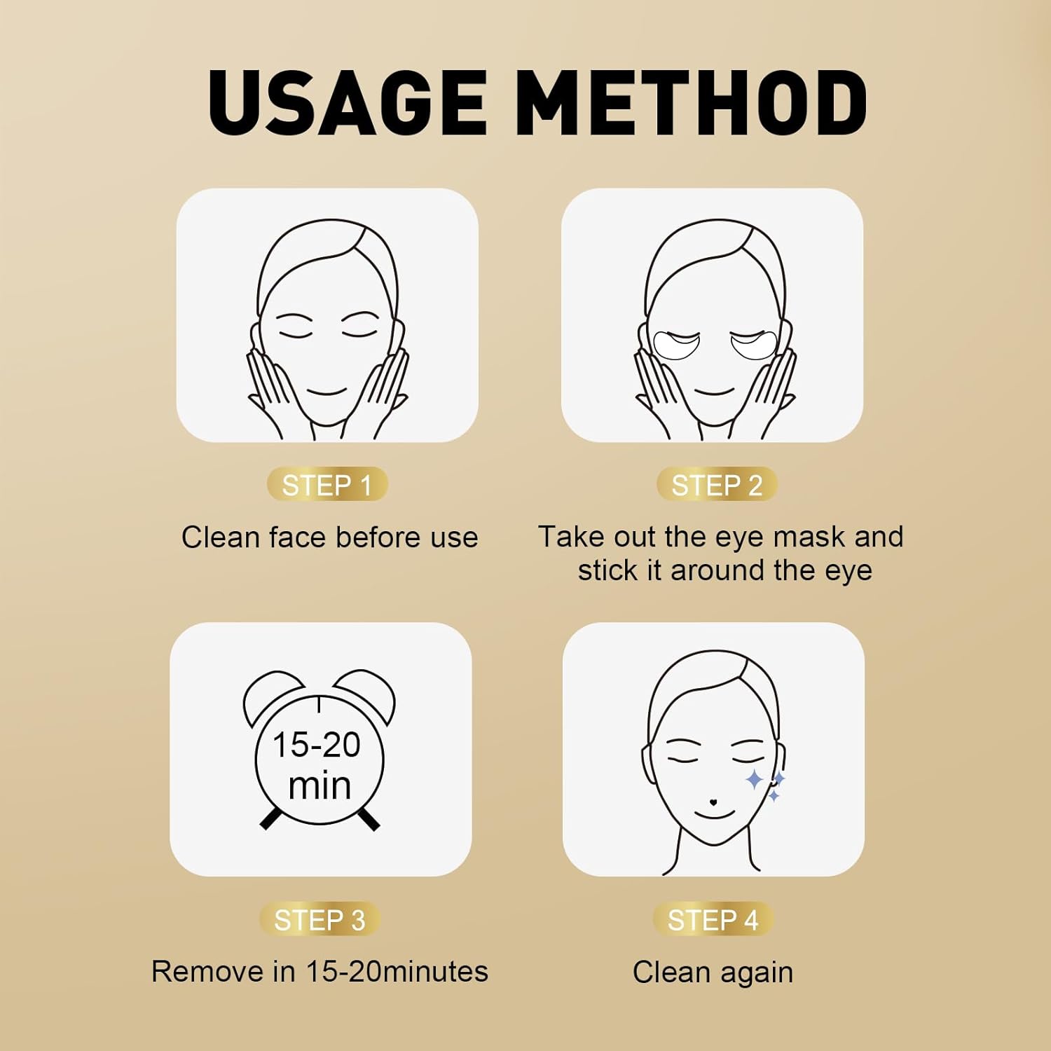 CHMI Under Eye Patches (50 Pairs) - 24K Gold Eye Patches for Puffy Eyes, Dark Circles, EyeBags and Wrinkles, Collagen Skin Care Products, Beauty & Personal Care - Image 7