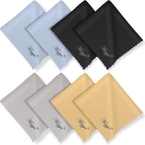 Mcyye 8 PCS Microfiber Cleaning Cloth for Glasses (6"x7"), Premium Eyeglass Cleaning Cloth, Lens Wipes Cloth for Electronics, Glasses, TV Screen, Cell Phone and Laptop, Cleaning the Screens Works Well