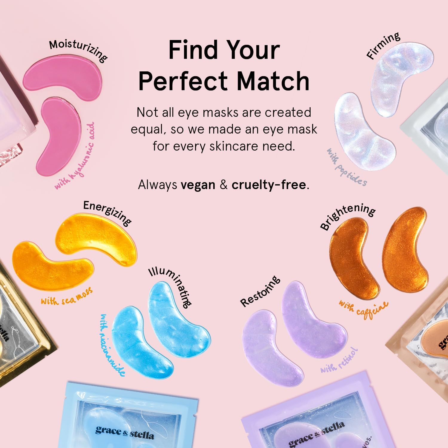 grace & stella Award Winning Under Eye Mask - Reduce Dark Circles, Puffy Eyes, Undereye Bags, Wrinkles - Gel Under Eye Patches - Small Birthday Gifts - Vegan Cruelty-Free (Pink, 6 Pairs) - Image 5