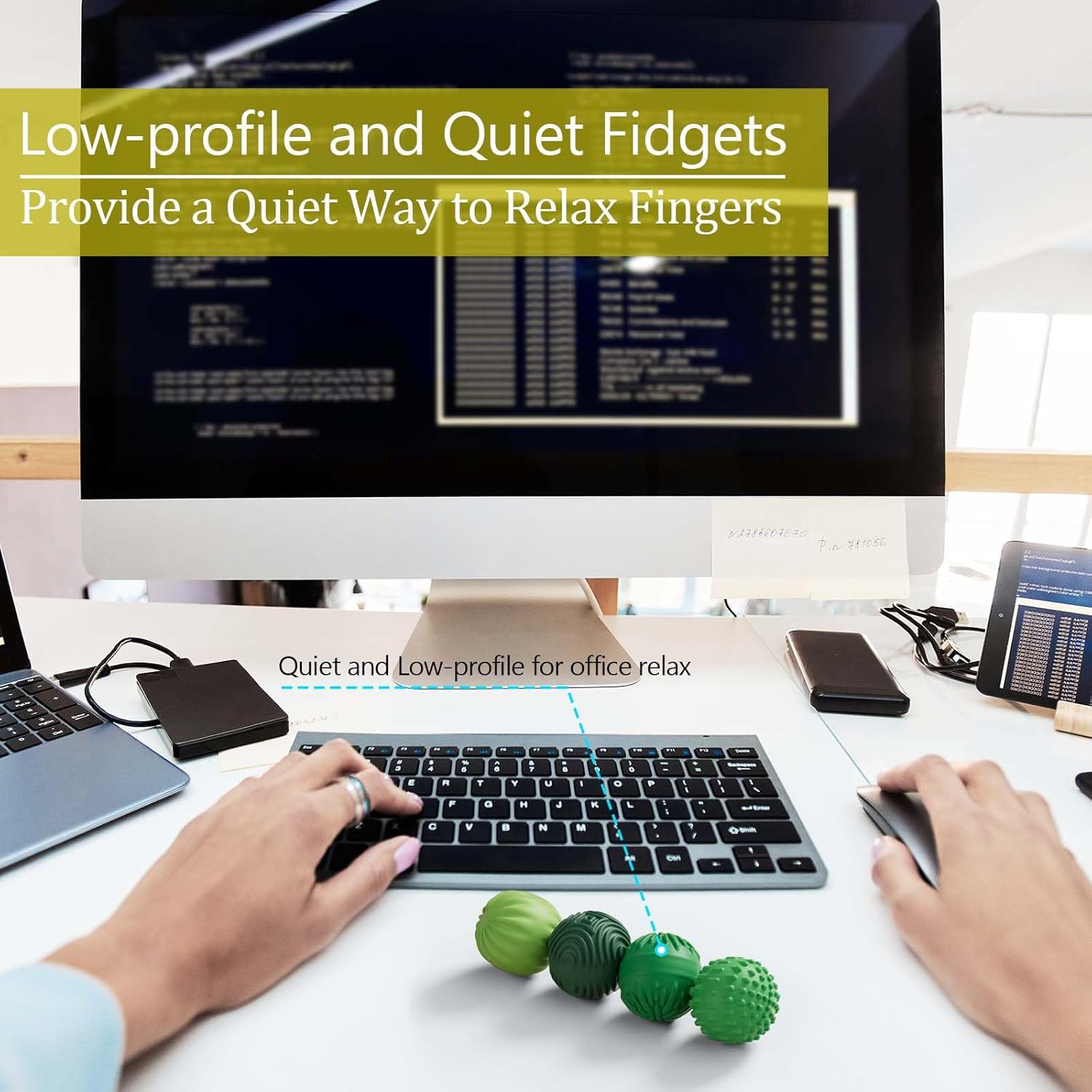 Silicone Magnetic Balls Fidget Toys for Adults & Teens,4PCS Stress Relief Sensory Toys for Autism ADHD Anxiety,Fun Textures Gadgets,Office Desk Toy,Stocking Stuffers for Women Men Teen Gift - Image 7