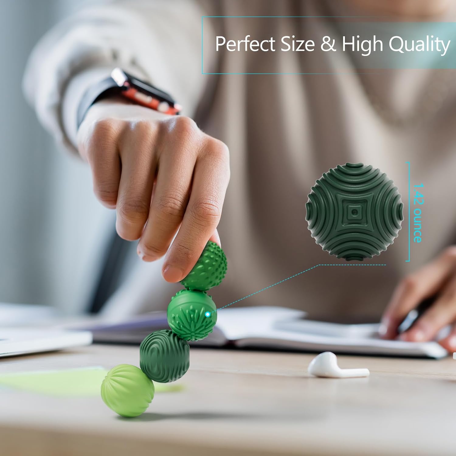 Silicone Magnetic Balls Fidget Toys for Adults & Teens,4PCS Stress Relief Sensory Toys for Autism ADHD Anxiety,Fun Textures Gadgets,Office Desk Toy,Stocking Stuffers for Women Men Teen Gift - Image 5