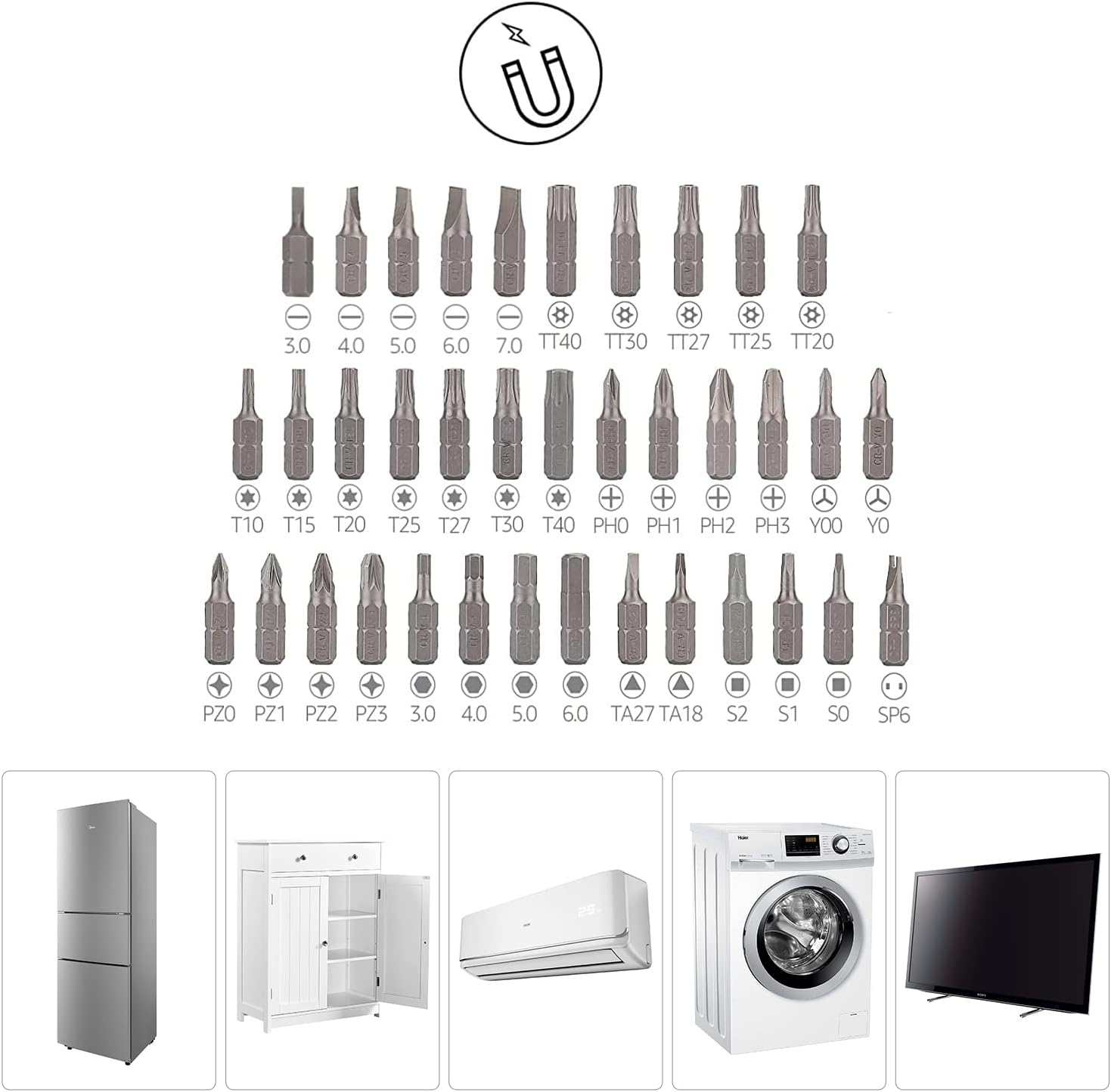 Amazon Basics Magnetic Ratcheting Wrench and Electronics Precision Screwdriver Tool Set, 73-Piece, with Carry Case for Household Repair, Small Jobs, Eyeglasses, Black/Red/Silver - Image 6