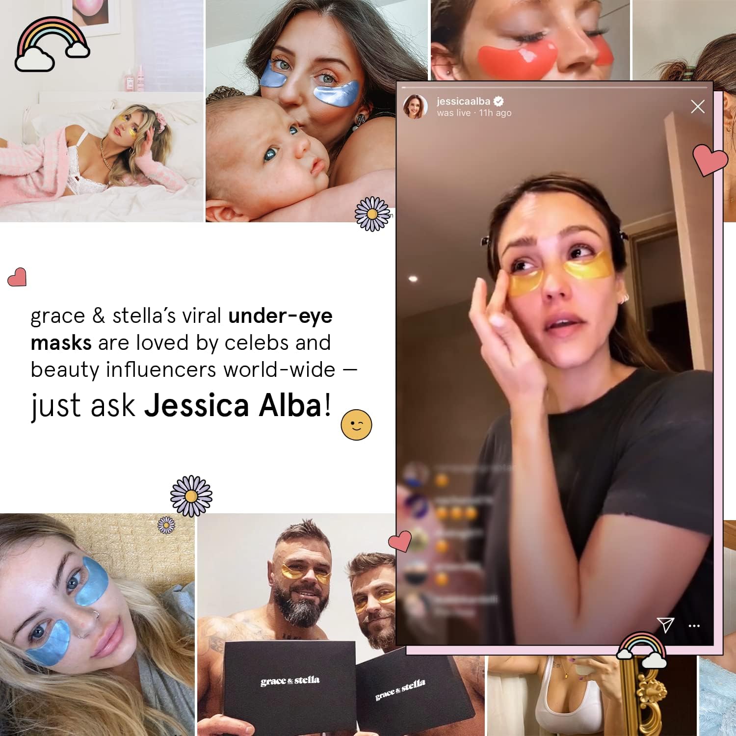 grace & stella Award Winning Under Eye Mask - Reduce Dark Circles, Puffy Eyes, Undereye Bags, Wrinkles - Gel Under Eye Patches - Small Birthday Gifts - Vegan Cruelty-Free (Pink, 6 Pairs) - Image 4