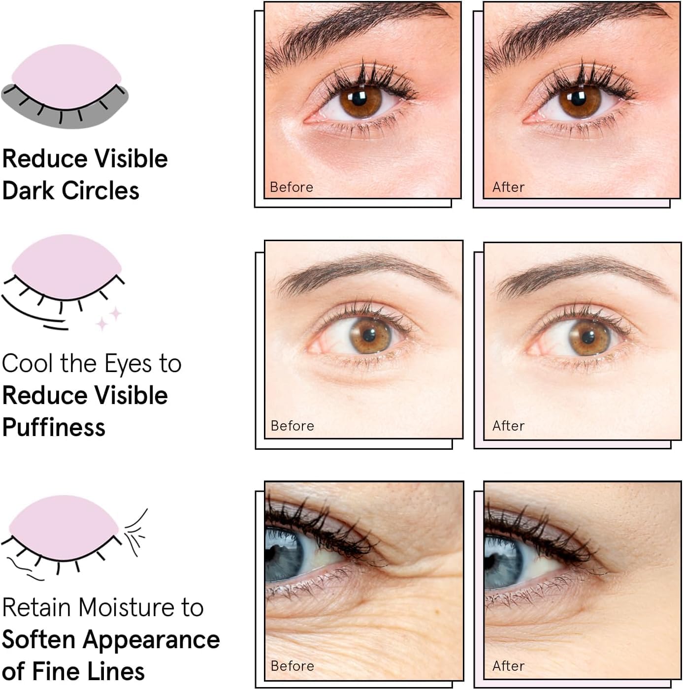 grace & stella Award Winning Under Eye Mask - Reduce Dark Circles, Puffy Eyes, Undereye Bags, Wrinkles - Gel Under Eye Patches - Small Birthday Gifts - Vegan Cruelty-Free (Pink, 6 Pairs) - Image 8