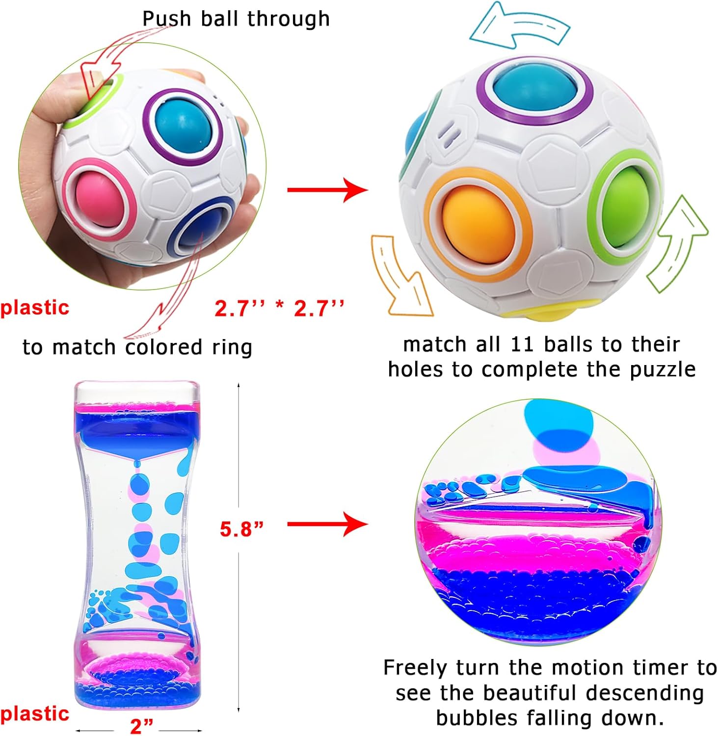 Scientoy Fidget Toy Set, 35 Pcs Sensory Toy for ADD, OCD, Autistic Children, Adults, Anxiety Autism to Stress Relief and Anti Anxiety with Motion Timer, Perfect for Classroom Reward with Gift Box - Image 3