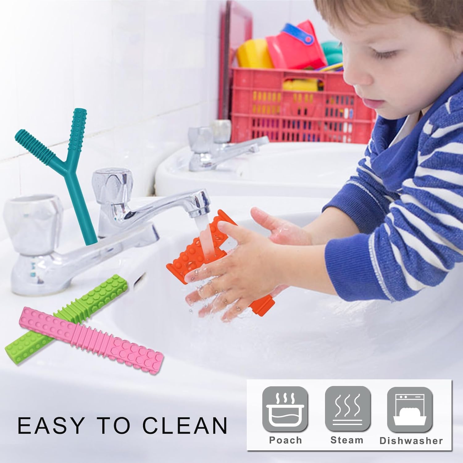 Sensory Chew Toys for Autistic Children, 4 Pack Silicone Chew Tube Teething Sticks Toys for Autism, ADHD, SPD, Chewies with Special Needs, Oral Motor Chewy Tool for Sensory Kids Chewer - Image 5