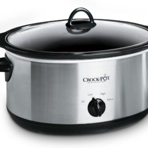 Crock-Pot 7 Quart Oval Manual Slow Cooker, Stainless Steel (SCV700-S-BR), Versatile Cookware for Large Families or Entertaining