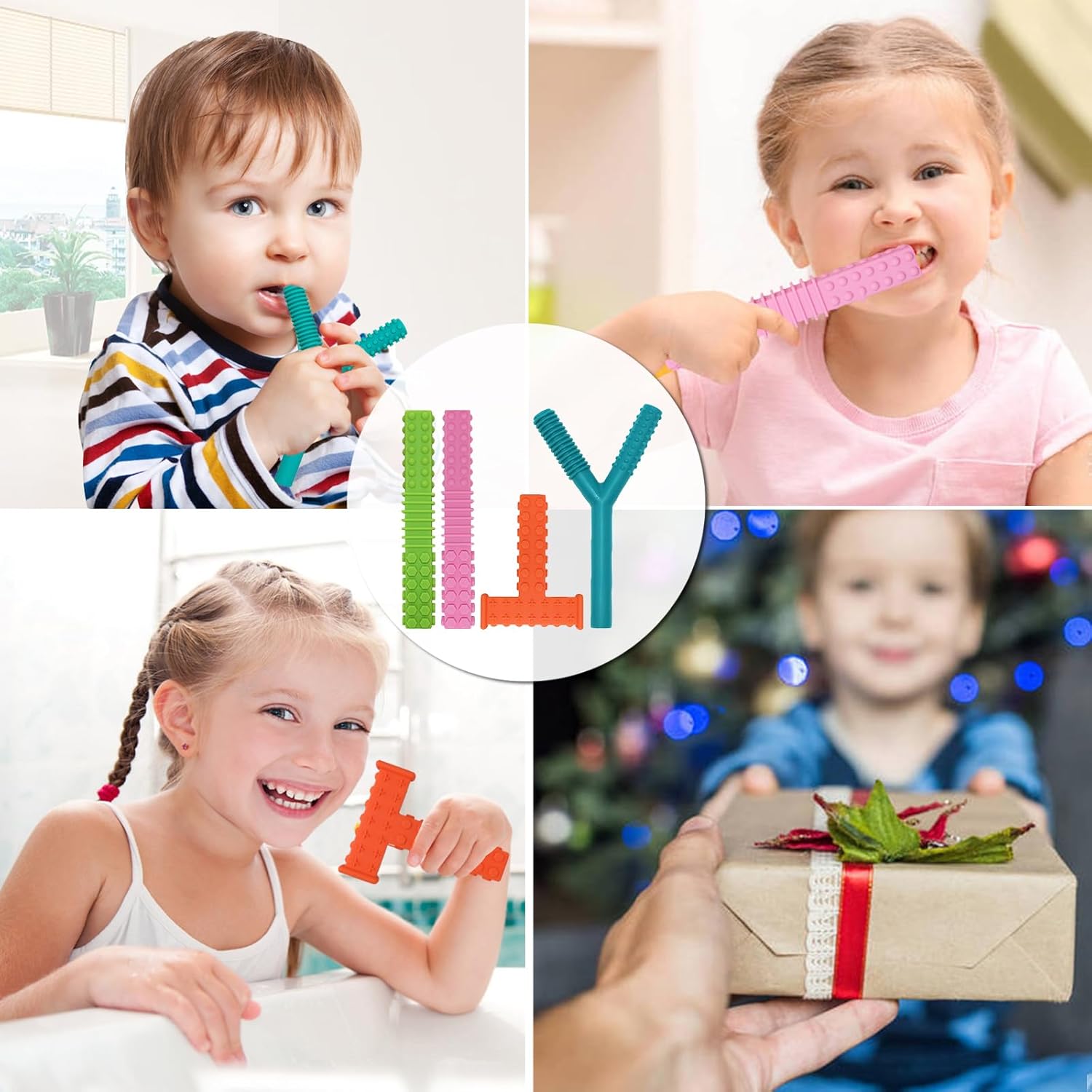 Sensory Chew Toys for Autistic Children, 4 Pack Silicone Chew Tube Teething Sticks Toys for Autism, ADHD, SPD, Chewies with Special Needs, Oral Motor Chewy Tool for Sensory Kids Chewer - Image 7