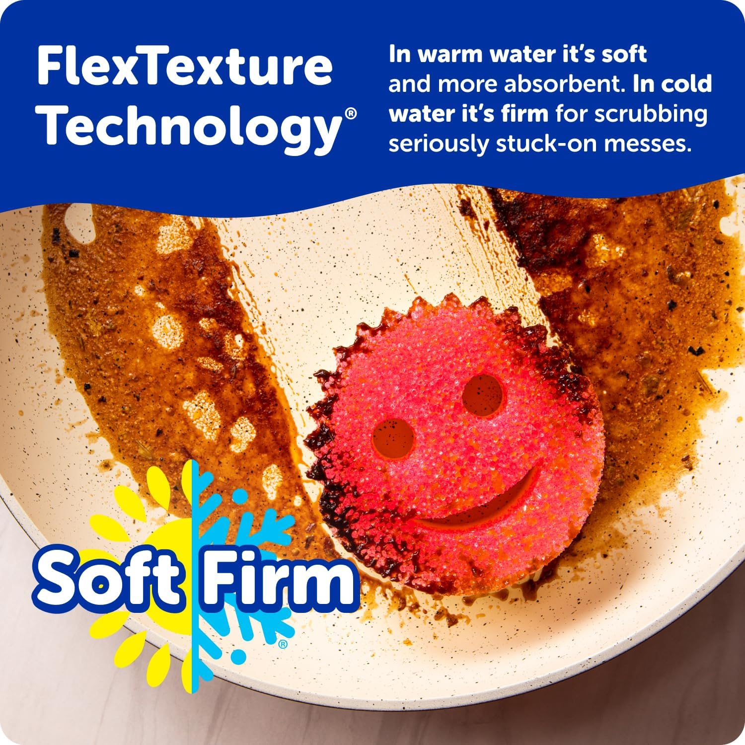 Scrub Daddy Scrub Mommy Sponges - Dish Scrubber + Non-Scratch Cleaning Sponges Kitchen, Bathroom + Multi-Surface Safe - Dual-Sided Dish Sponges for Scrubbing - Online Exclusive (3 Count) - Image 3