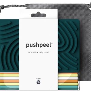 Sensory Activity Board: Silicone Fidget Toy for Calming, Stress, Anxiety, ADHD & Autism | Silent, No Mess | Kids 3+ & Adults | Includes Portable Travel Bag & 11 Strings