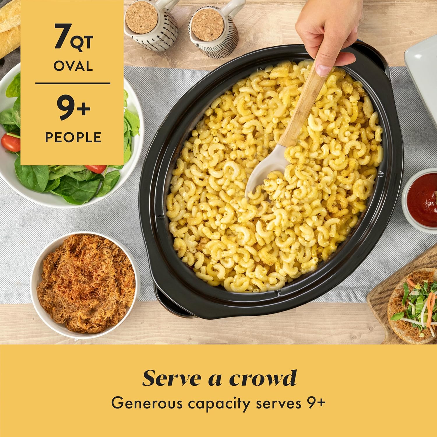 Crock-Pot 7 Quart Oval Manual Slow Cooker, Stainless Steel (SCV700-S-BR), Versatile Cookware for Large Families or Entertaining - Image 2